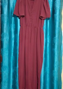 ICHI Elegant Maroon Jumpsuit