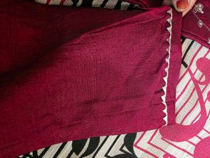 Elegant Maroon Embroidered Kurta Set