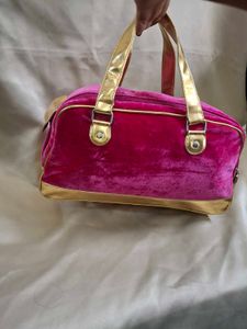 Juicy Couture Pink Velvet Bow Handbag