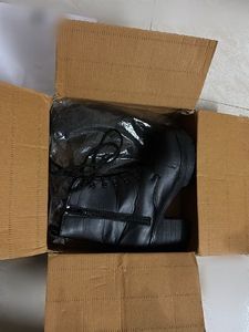 Black Lace-Up Combat Boots