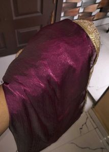 Elegant Maroon Saree with Gold Border