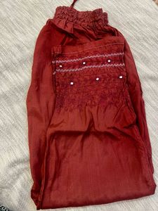 Rust Embellished Palazzos