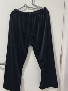 Comfortable Loose Black Velvet Palazzos