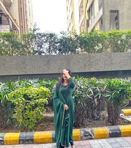 Elegant bottle Green long Anarkali 🦚