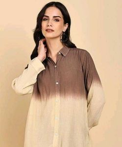 Naida Brown Kurta with White Bottom