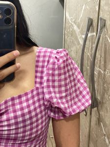 Gingham Print Short Dress🎀