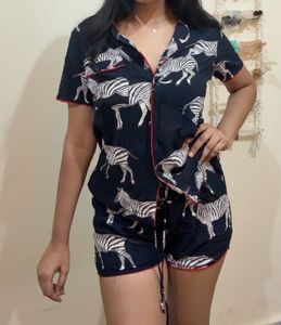 Cute Zebra Print Pajama Set