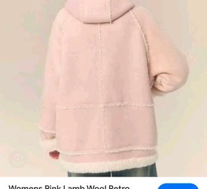 Pink Faux Suede Duffle Coat