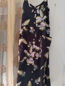 Tropical Print Button-Up Sundress