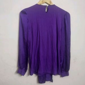 Designer Stretchable Top With Satin Sleeves