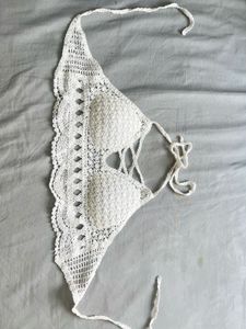 Padded Crochet Bikini Top XS