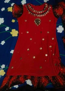 Stunning Red Embroidered  Suit Set without dupatta