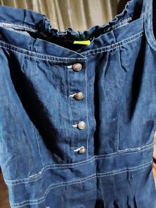 Blue Denim Fit &amp; Flare Dress