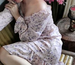 Floral Print Puff Sleeve Dress