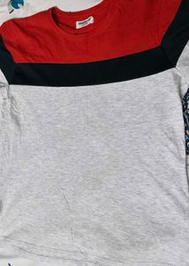 Cedarwood State Men Grey Red Regular Fit Tshirt