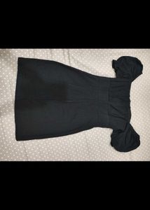 Chic Black Ruched Mini Dress
