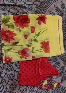 Elegant Floral Print Saree