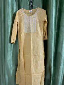 Yellow Kurta with Embroidery