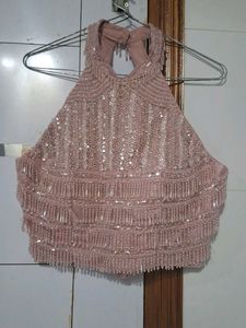 Designer Sequin Blouse &amp; Ruffled Lehenga Set