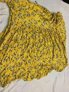 Yellow Floral Print Maxi Dress