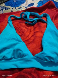 Turquoise Halter Bikini Top