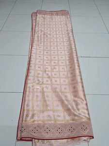 Elegant Cream &amp; Gold Saree with blouse