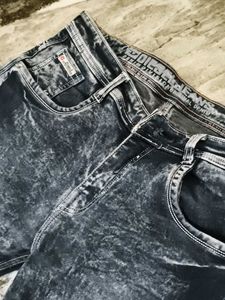 Stylish Acid Wash Denim Jeans