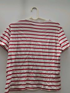 ZARA Classic Red &amp; White Striped T-Shirt
