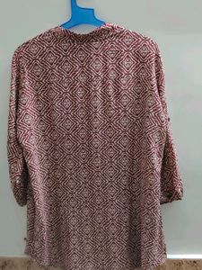 Maroon Geometric Print Shirt top