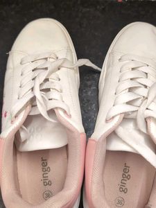 White &amp; Pink Sneakers
