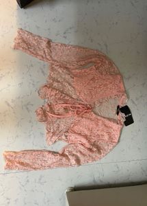 Shein Lace Crop Top with Sleeves