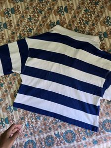 Classic Blue &amp; White Striped Polo Shirt