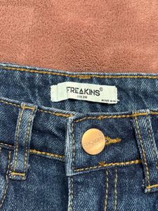 FREAKINS | Denim Cargo-Pockets Midi Skirt