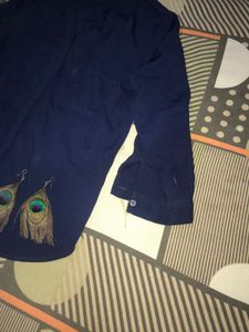 blue office top  and earrings  free