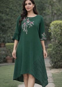 Emerald Green Embellished Dress
