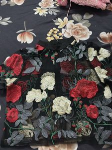 Elegant Floral Embroidered Sheer Blouse