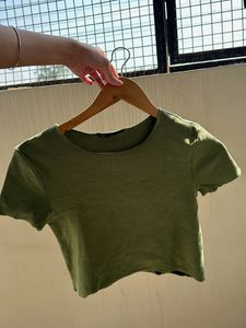 Zara Olive Green Crop Top