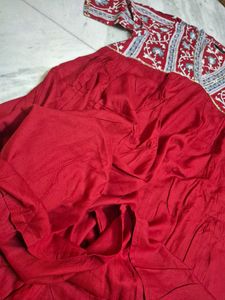 Beautiful Red Floral Kurta