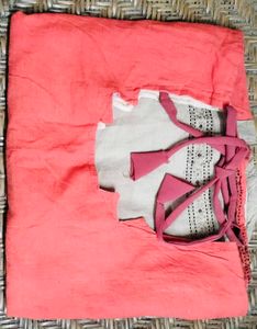 Elegant Double Coloured  Cotton Top 🍑