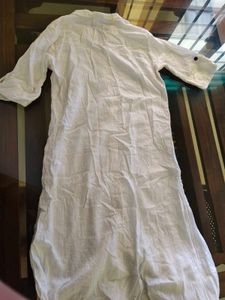 White Button-Up Tunic Top