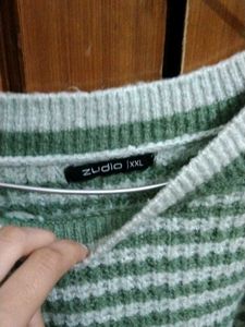Striped Knit Pullover Sweater
