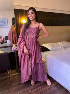 Elegant Purple Embroidered Kurta Set