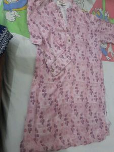 Pink Floral Print Kurta