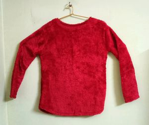 RED FURR TOP♥️
