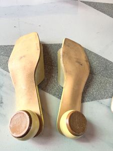 Stylish Yellow Block Heel Sandals