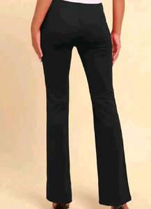 Chic Black Mesh Panel Flare Pants