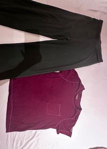 combo tshirt and wide leg trouser