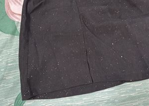 Glitter Assymetrical  Mini Black Skirt