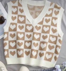Cute Heart Pattern V-Neck Sweater Vest