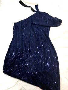 Blue Sequin One-Shoulder Dress (negotiabl